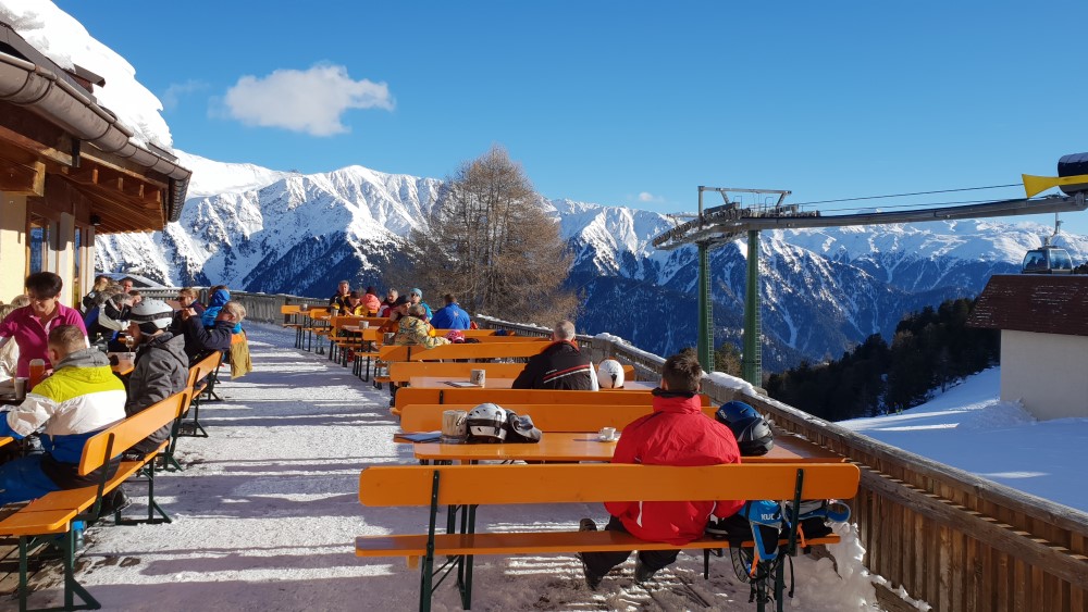 Lunchplekjes in het skigebied.